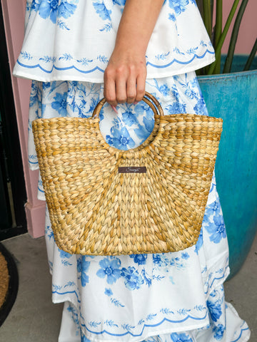 Glamfox - Wicker Handwoven Modish Beach Bag