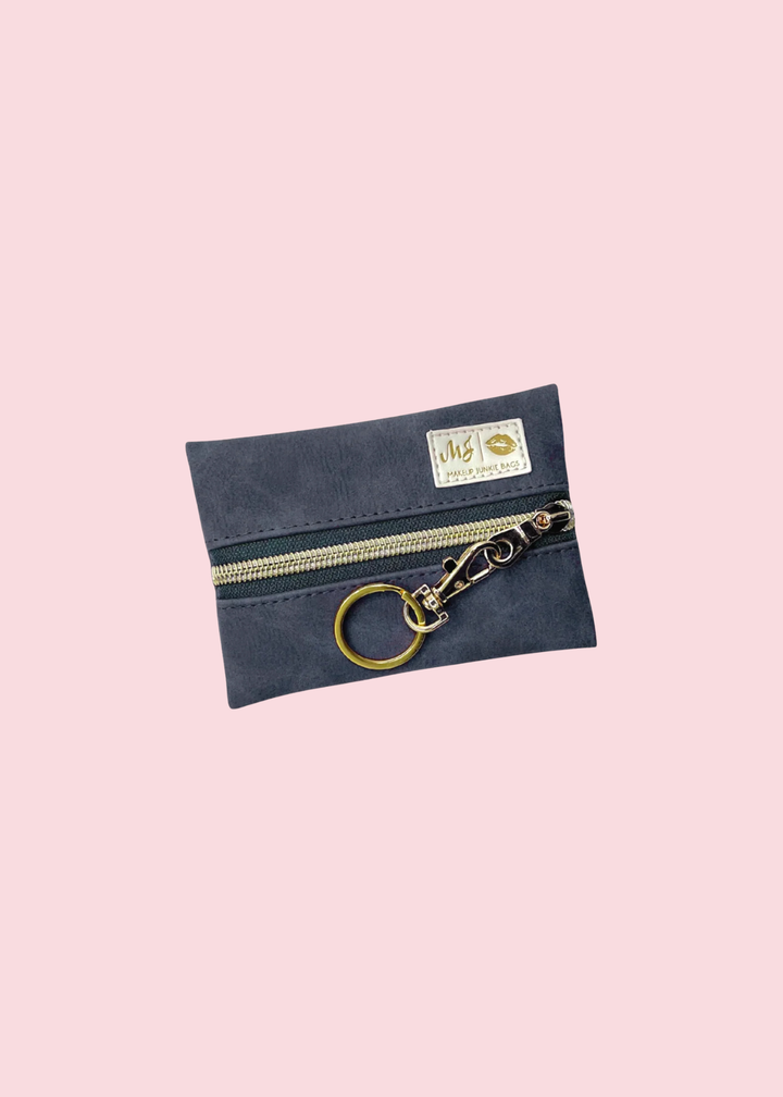 Makeup Junkie Bags - Suede Soul Sapphire Luxe Travel Bags [Pre-Order]