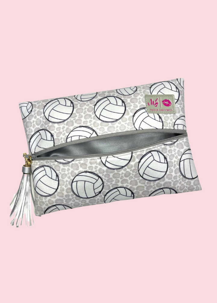 Makeup Junkie Bags - Grey Sports Fan Volleyball Travel Bags [Pre-Order]