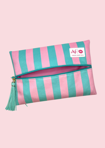Makeup Junkie Bags - Cabana Mint Flat Lay [Pre-Order]