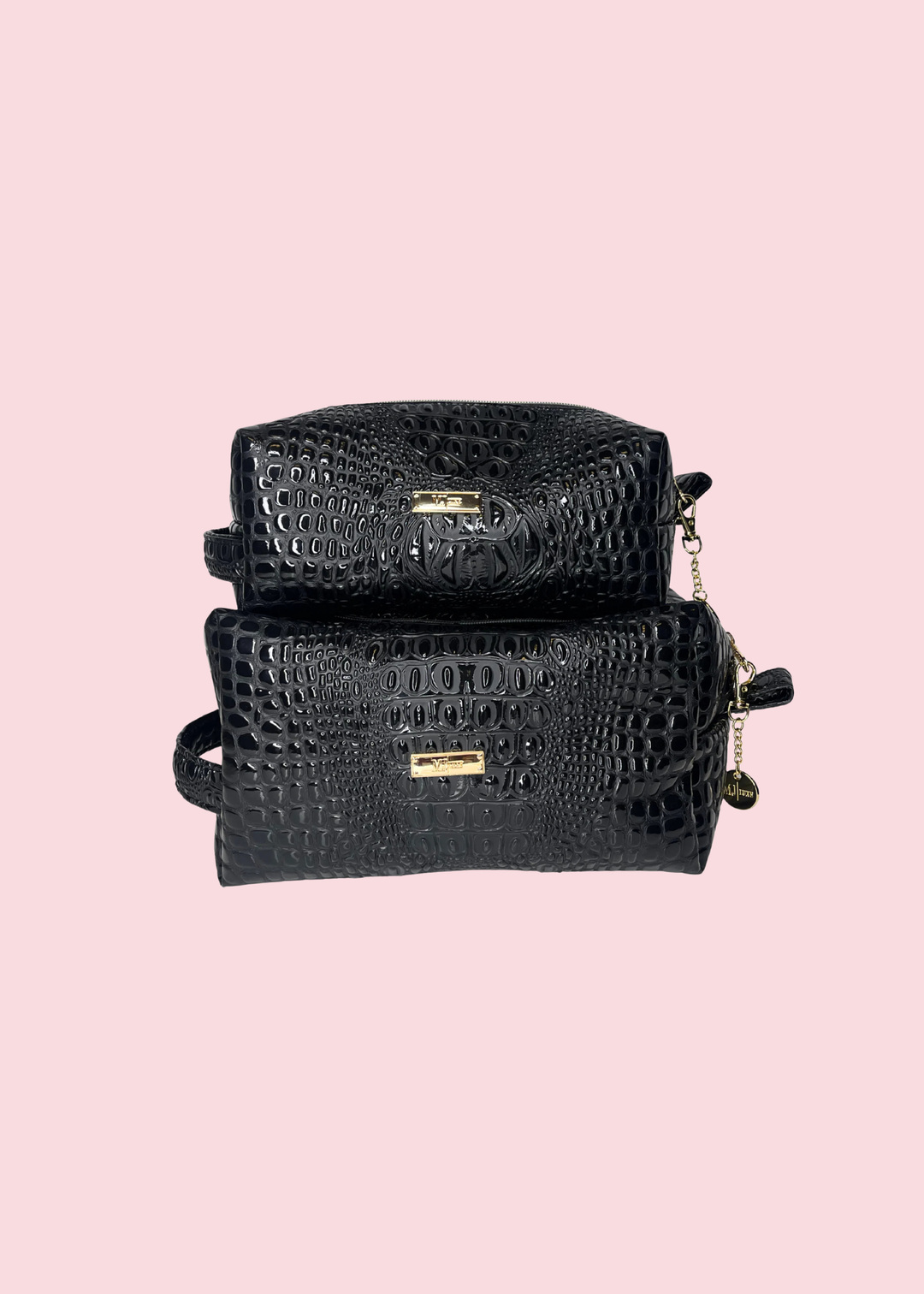 Makeup Junkie Bags - Bubble Gator Onyx Bobbie Bags [Pre-Order]