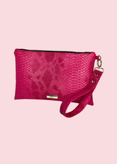 Makeup Junkie Bags - Pink Python Luxe Clutch [Pre-Order]