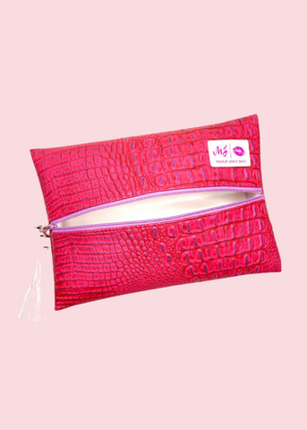 Makeup Junkie Bags - Ice Gator Purple Kinda Pink Flat Lay [Pre-Order]