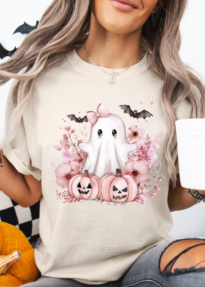 Glamfox  - Blush Ghostie Halloween Graphic Tee