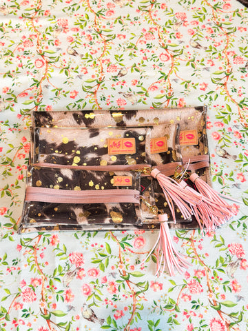 Makeup Junkie Bags - Ranchers Daughter Clear Top Flat Lay [Ready to Ship]