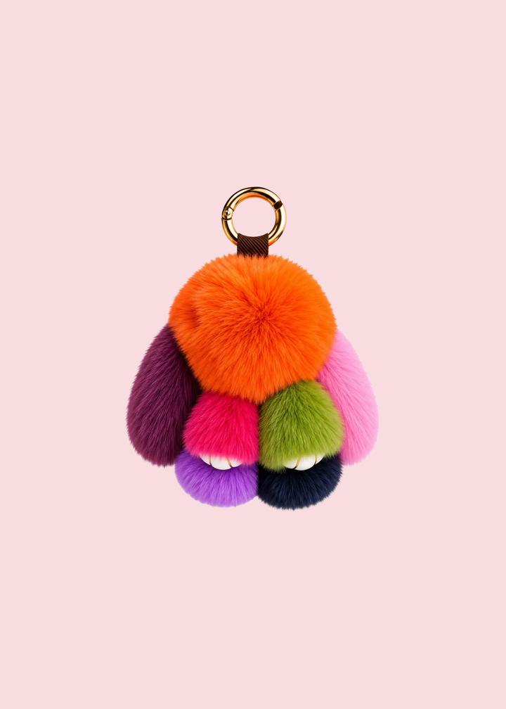 Glamfox - Multi Color Fluffy Bunny Bag Charm [Pre-Order]