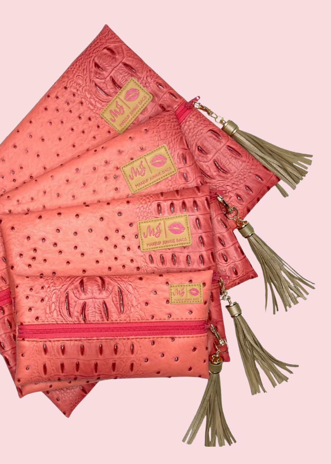 Makeup Junkie Bags - Dune Coral Flat Lay [Pre-Order]