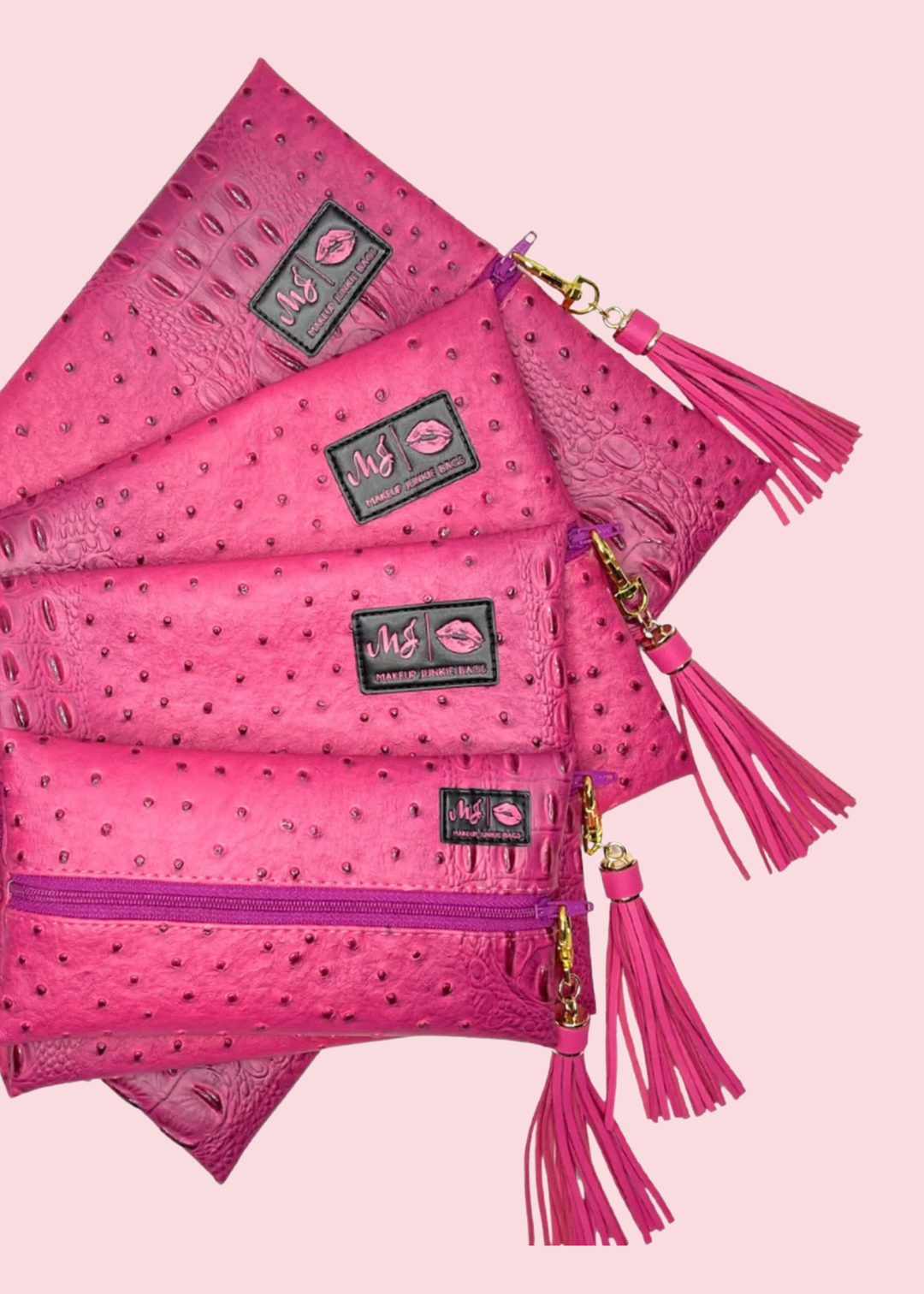 Makeup Junkie Bags - Dune Fuchsia Flat Lay [Pre-Order]