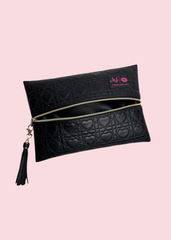Makeup Junkie Bags - Onyx Hearts Quilted Travel Bags [Pre-Order]