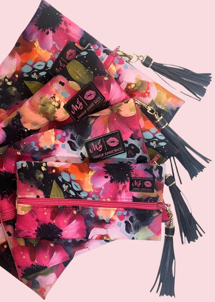 Makeup Junkie Bags - Wild Bloom Travel Bags [Pre-Order]