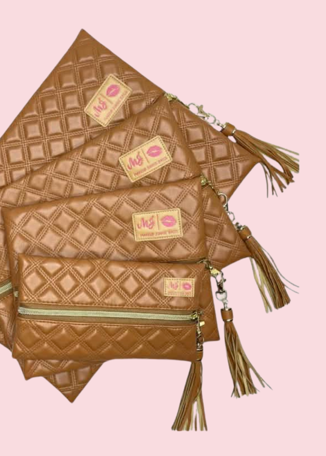 Makeup Junkie Bags - Heirloom Cognac Travel Bags [Pre-Order]