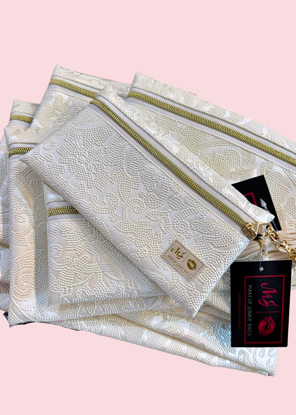 Makeup Junkie Bags - Bridal Ivory Travel Bags [Pre-Order]