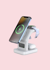 Tech Trendz - 5-in-1 Magnetic Wireless Charging Station White