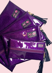 Makeup Junkie Bags - Purple Stardust Glitter Travel Bags [Pre-Order]