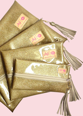 Makeup Junkie Bags - Gold Stardust Glitter Travel Bags [Pre-Order]