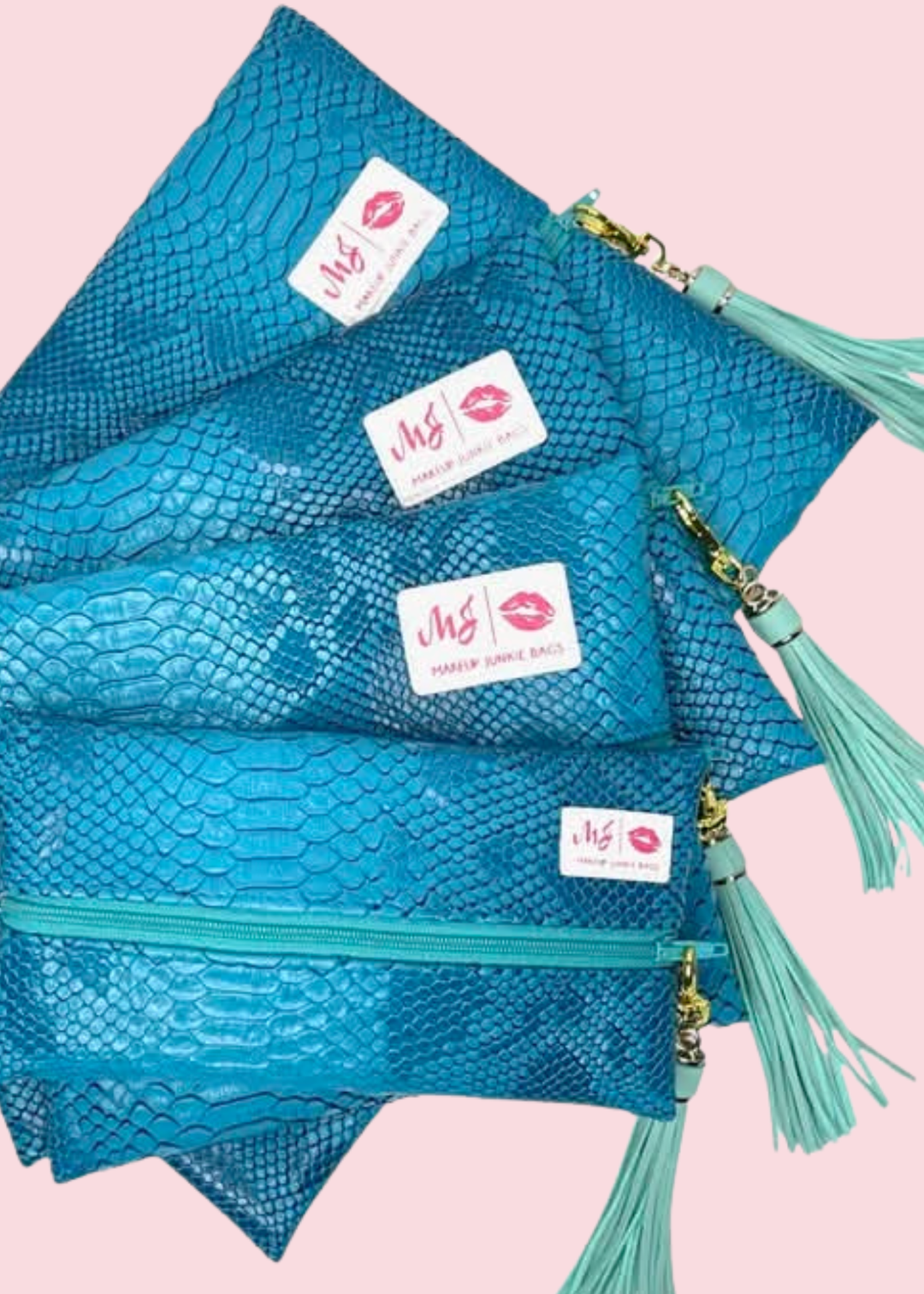 Makeup Junkie Bags - Turquoise Copperazzi Travel Bags [Pre-Order]