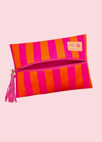 Makeup Junkie Bags - Cabana Pink Flat Lay [Pre-Order]