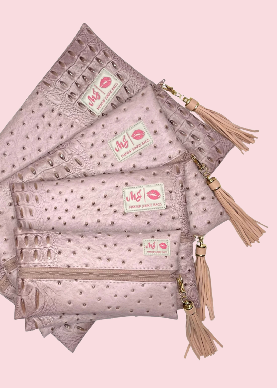 Makeup Junkie Bags - Dune Dusty Blush Flat Lay [Pre-Order]