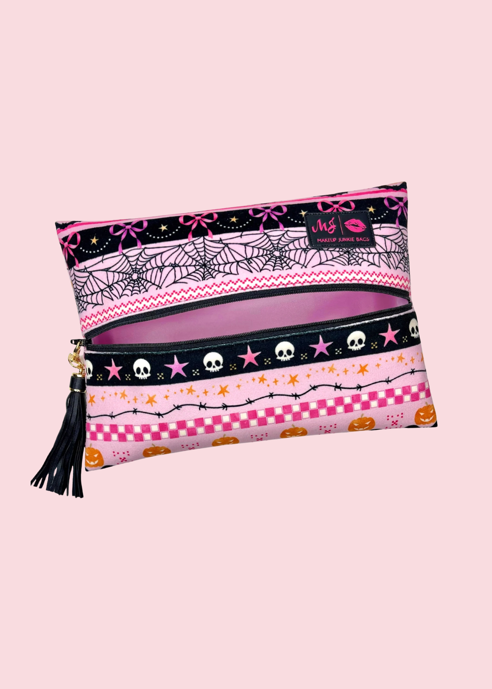 Makeup Junkie Bags - Webbed in Pink Travel Bags [Pre-Order]