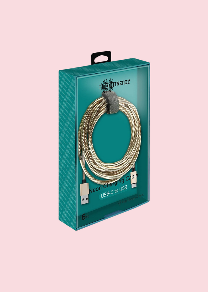 Tech Trendz - Metallic 6ft USBC Cable