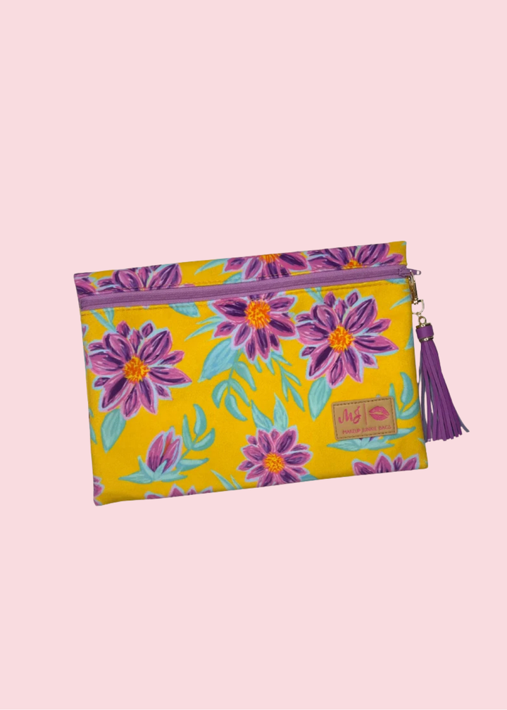 Makeup Junkie Bags - Amethyst Bloom Travel Bags ]Pre-Order]