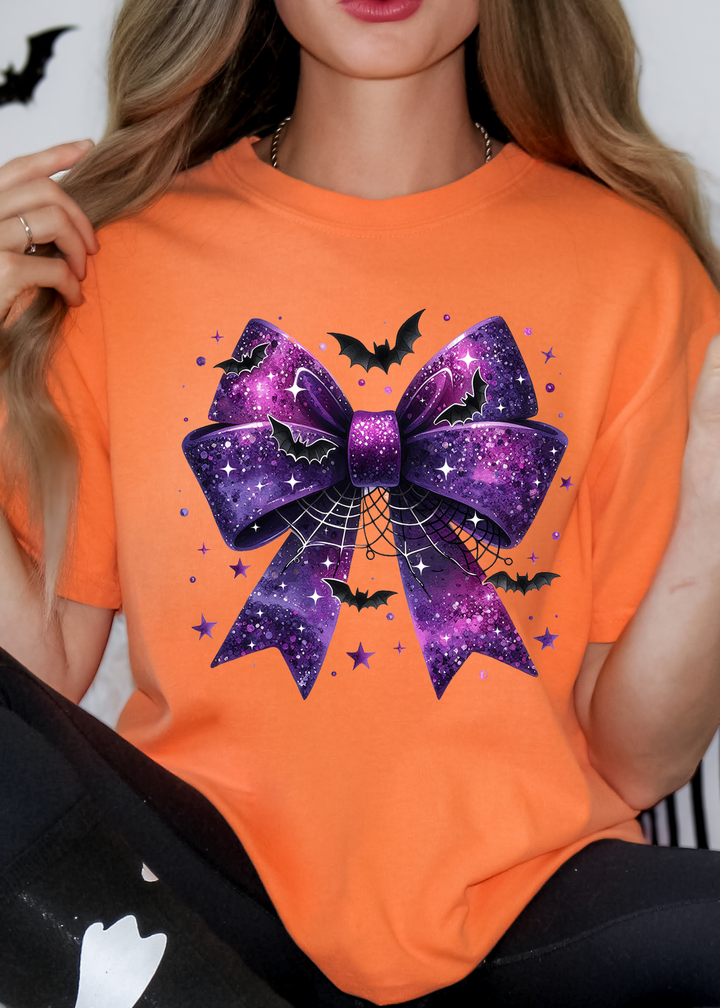 Glamfox  - Purple Gothic Coquette Bow Graphic Tee