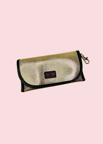 Makeup Junkie Bags - Gold Serpent Sunglass Case [Pre-Order]