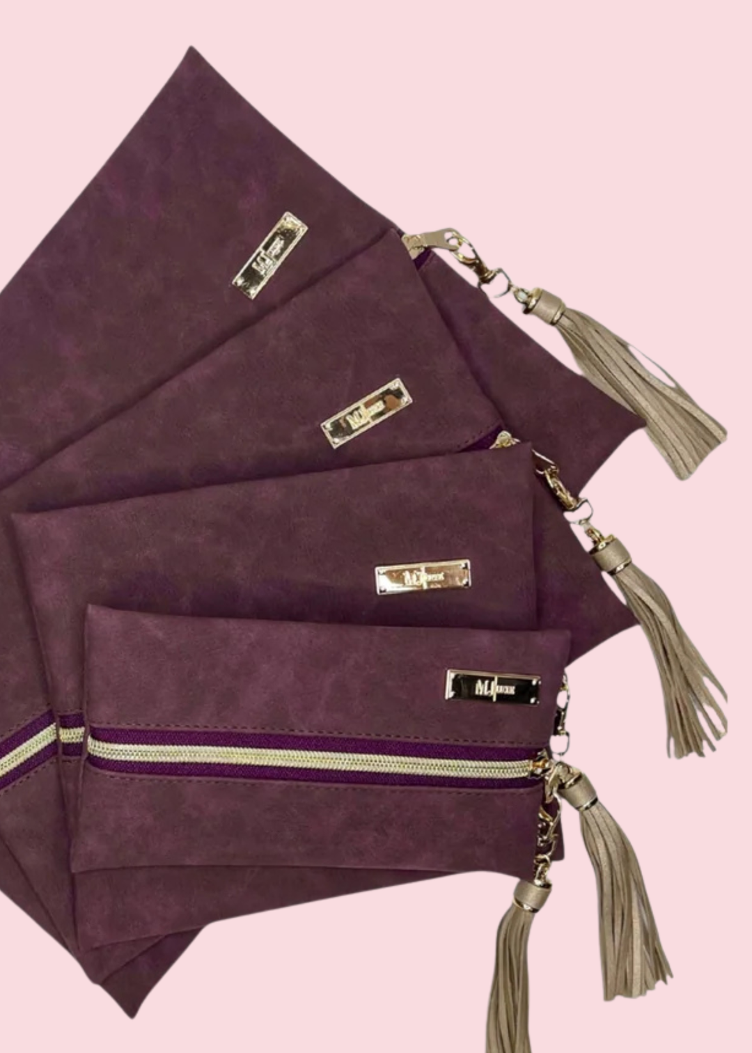 Makeup Junkie Bags - Suede Soul Bordeaux Luxe Travel Bags [Pre-Order]