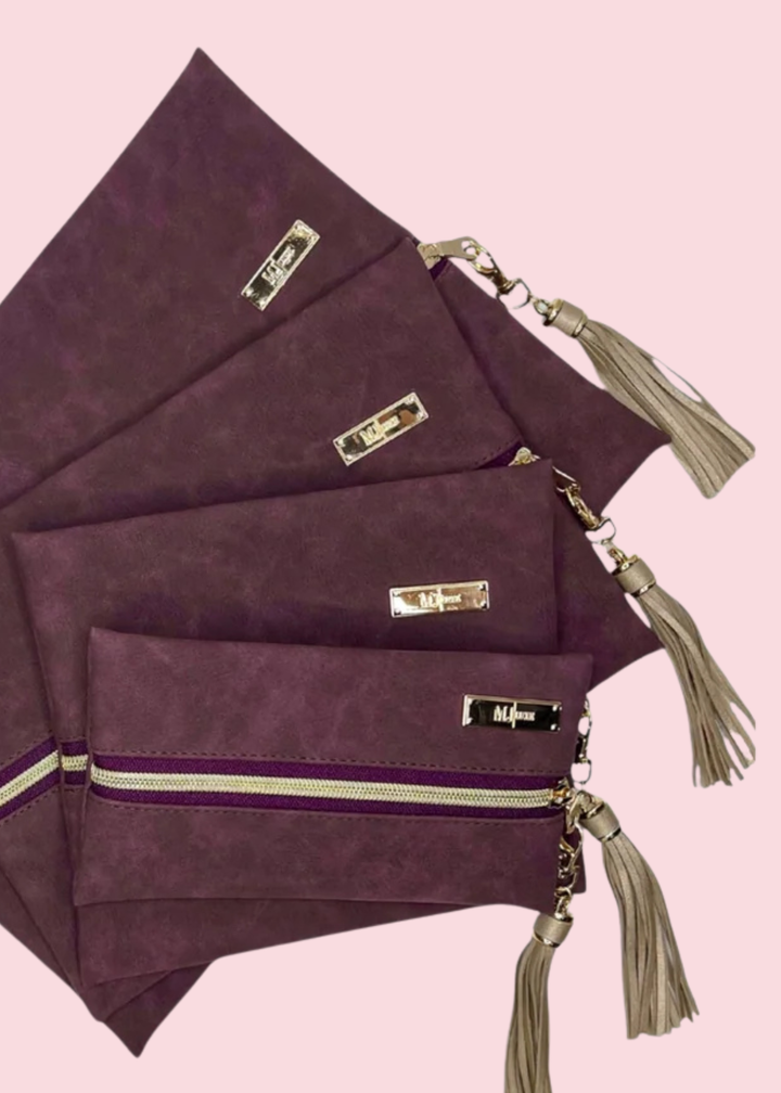 Makeup Junkie Bags - Suede Soul Bordeaux Luxe Travel Bags [Pre-Order]