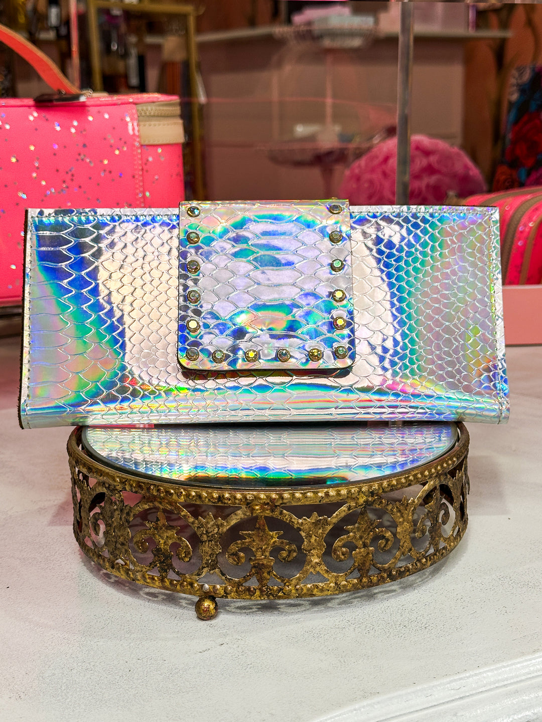 Keep it Gypsy - Silver Holographic Clutch Wallet