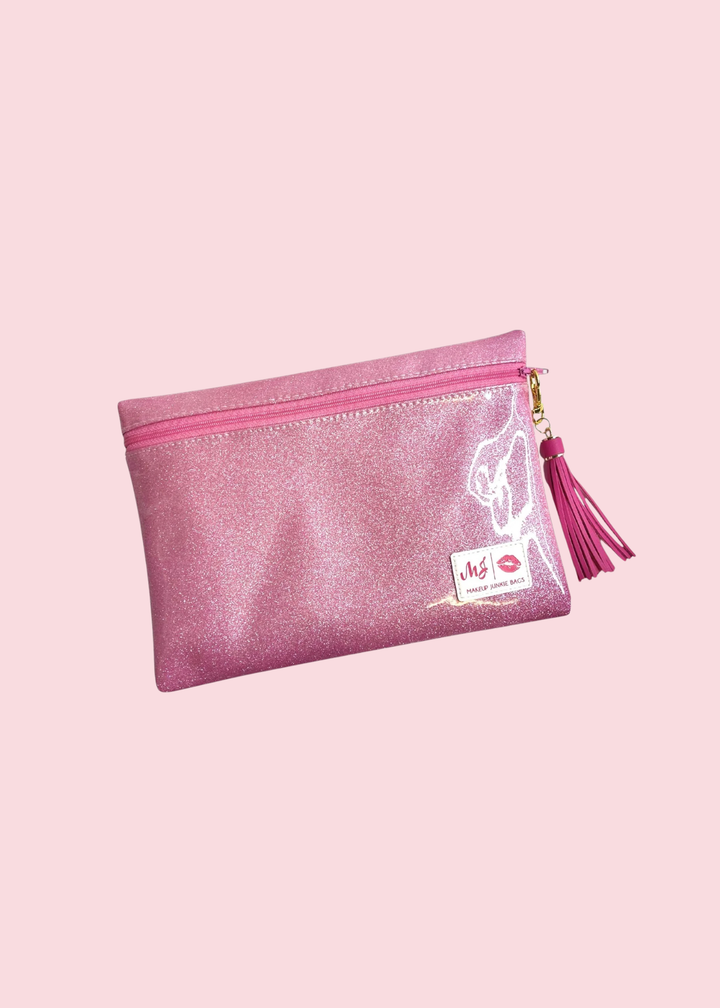 Makeup Junkie Bags - Bubble Gum Stardust Glitter Travel Bags [Pre-Order]