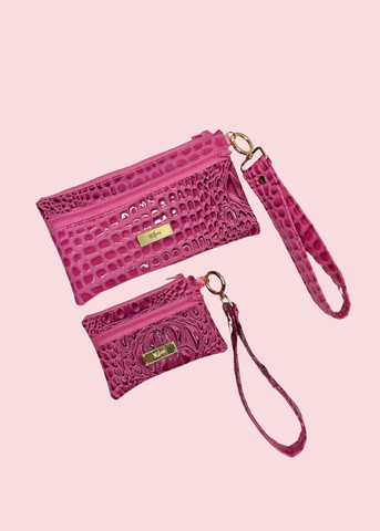 Makeup Junkie Bags - Bubble Gator MJ Pink Luxe Demi Wristlet [Pre-Order]