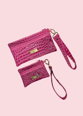 Makeup Junkie Bags - Bubble Gator MJ Pink Luxe Demi Wristlet [Pre-Order]