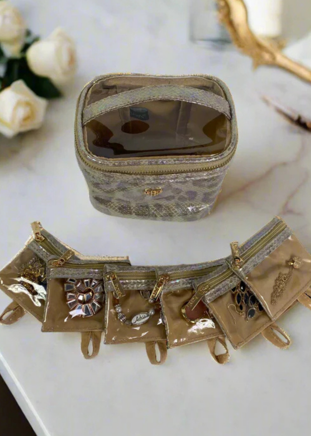 PurseN - Glimmer Leopard Getaway Jewelry Case