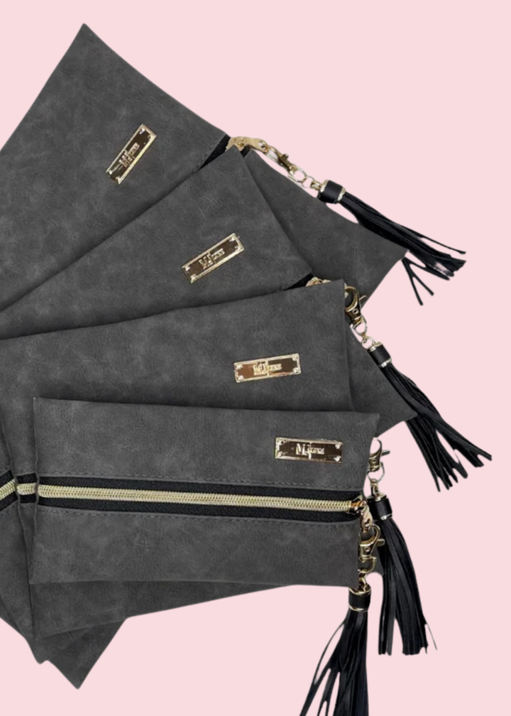 Makeup Junkie Bags - Suede Soul Graphite Luxe Travel Bags [Pre-Order]