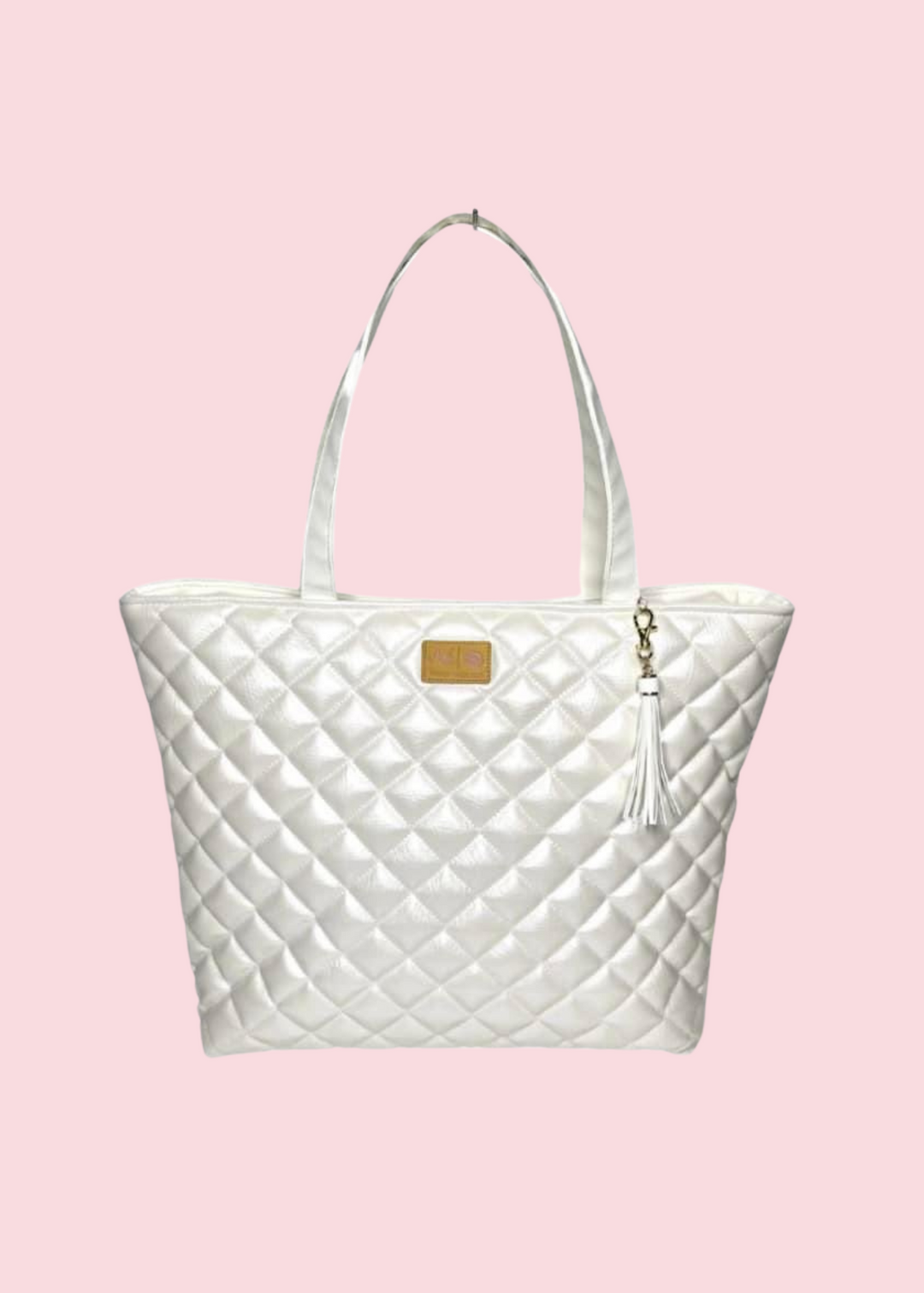Makeup Junkie Bags - Luxe Ivory Pearl Quilted Tote [Pre-Order]