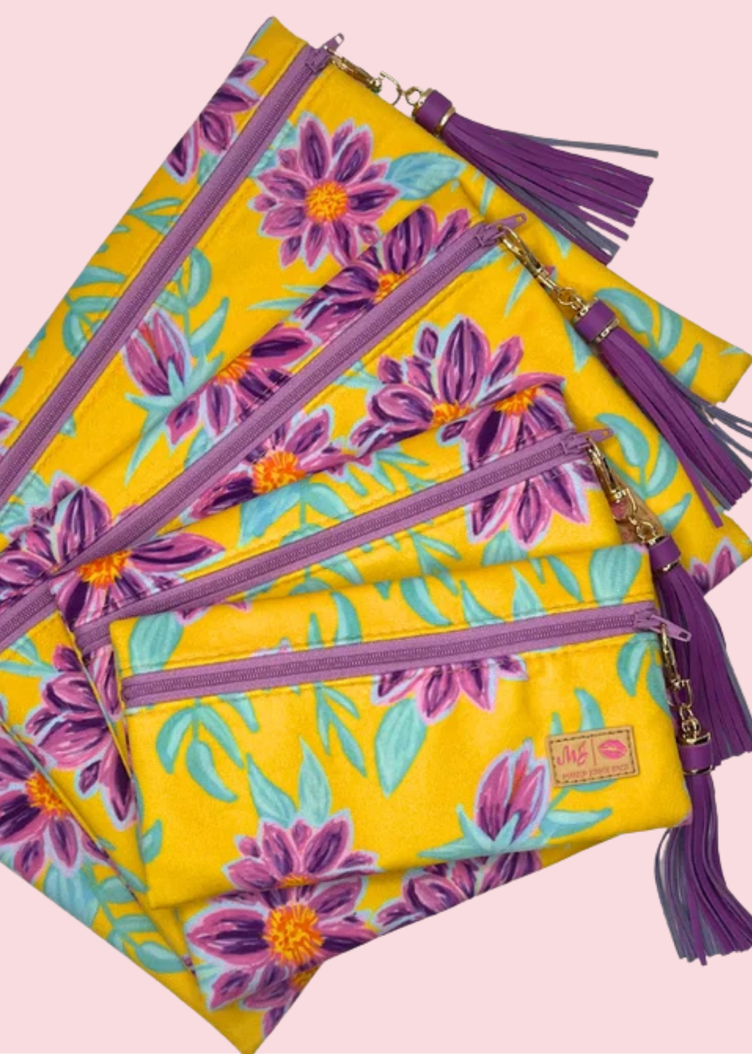 Makeup Junkie Bags - Amethyst Bloom Travel Bags ]Pre-Order]