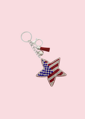 Suzy Q - USA Flag Star Keychain