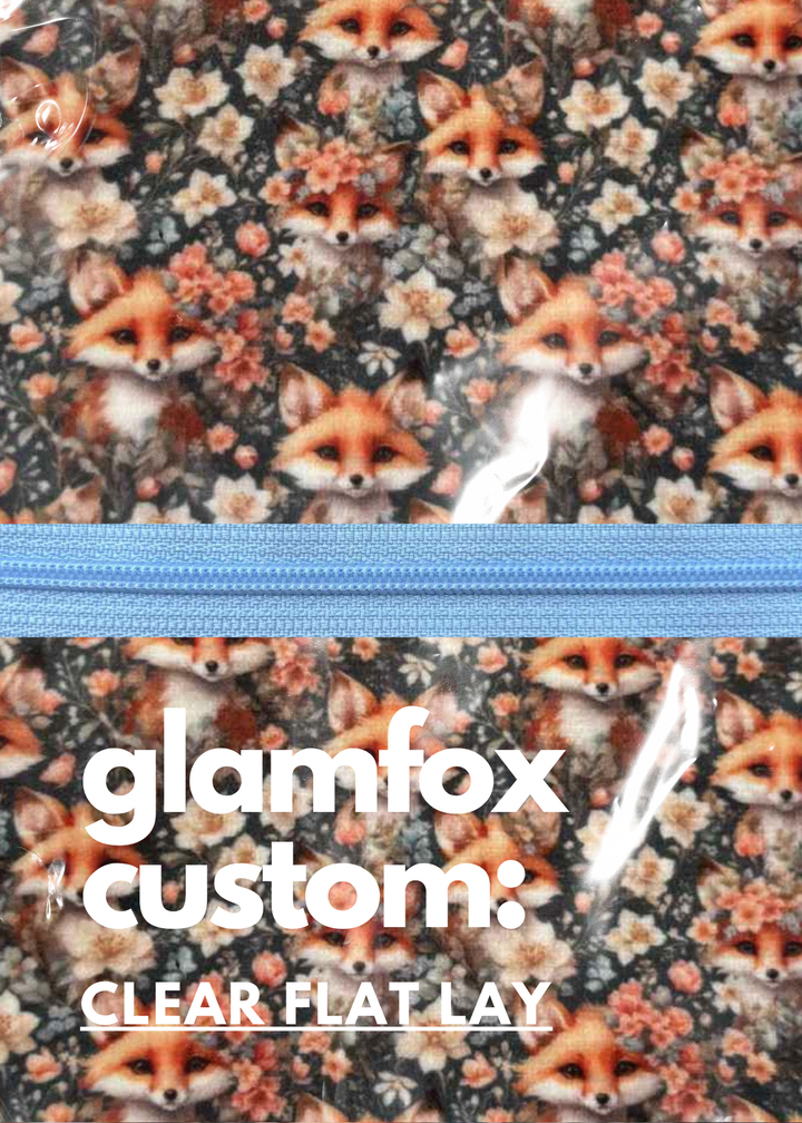 Makeup Junkie Bags - Glam Foxy Clear Flat Lay [Pre-Order] - Ships September