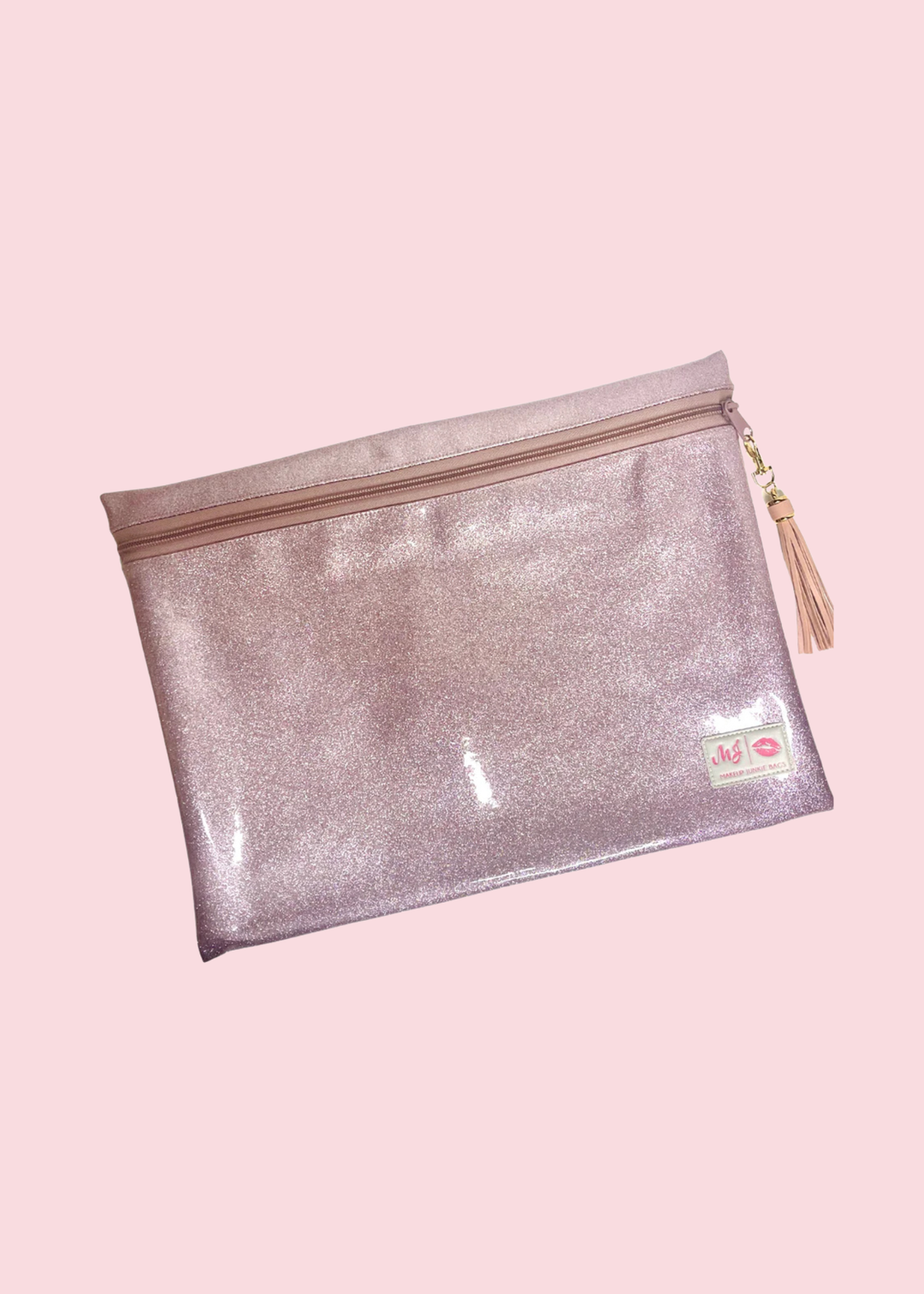 Makeup Junkie Bags - Blush Stardust Glitter Travel Bags [Pre-Order]
