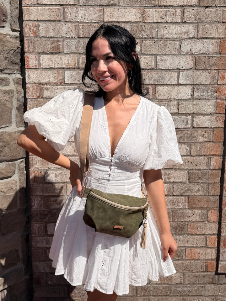Makeup Junkie Bags - Suede Soul Olive Luxe Sidekick [Pre-Order]