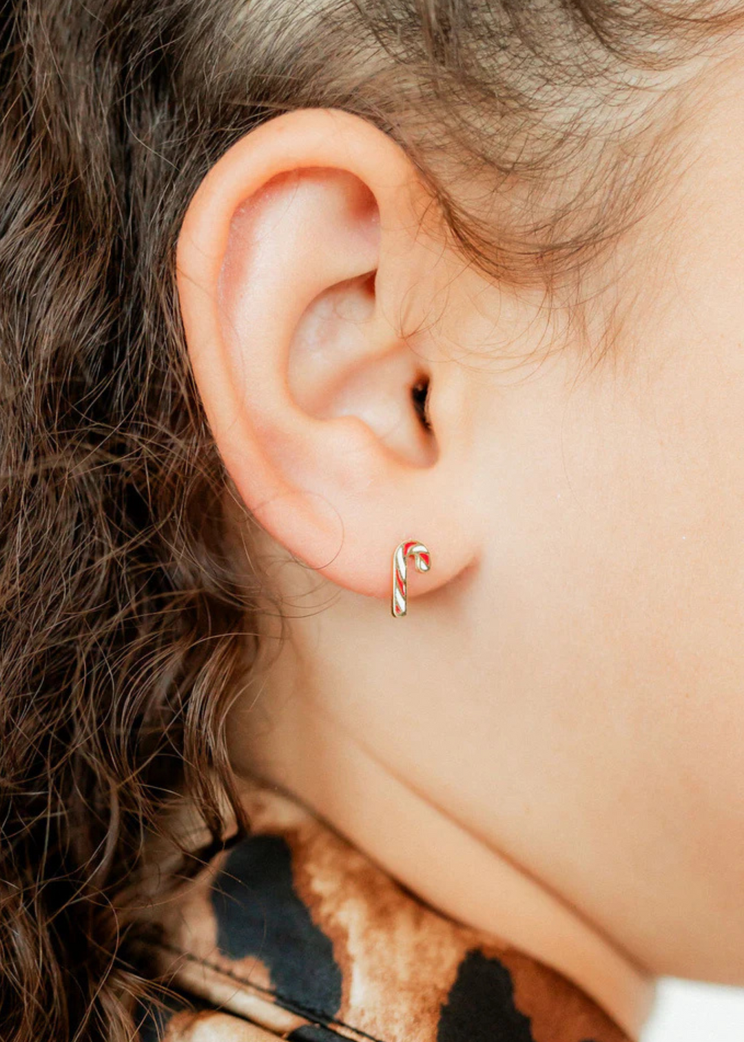 Linny Co. - Candy Cane Screwback Studs