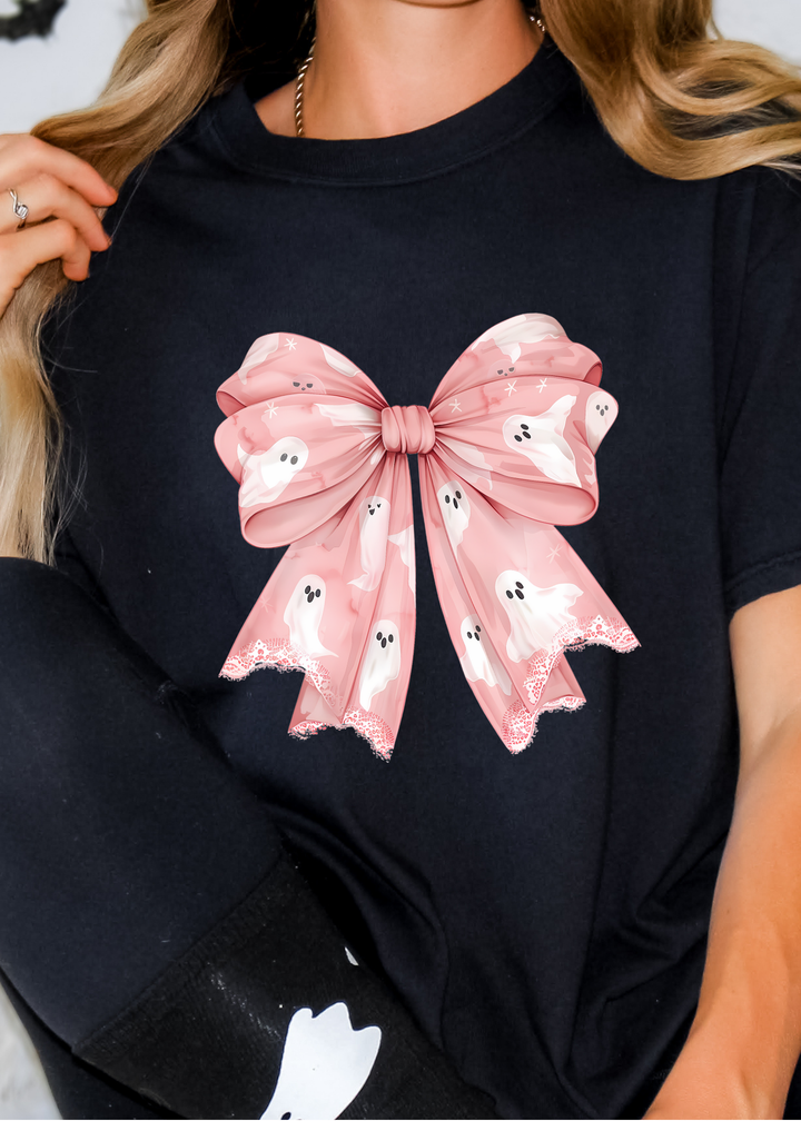 Glamfox  - Pink Bow Ghost Graphic Tee