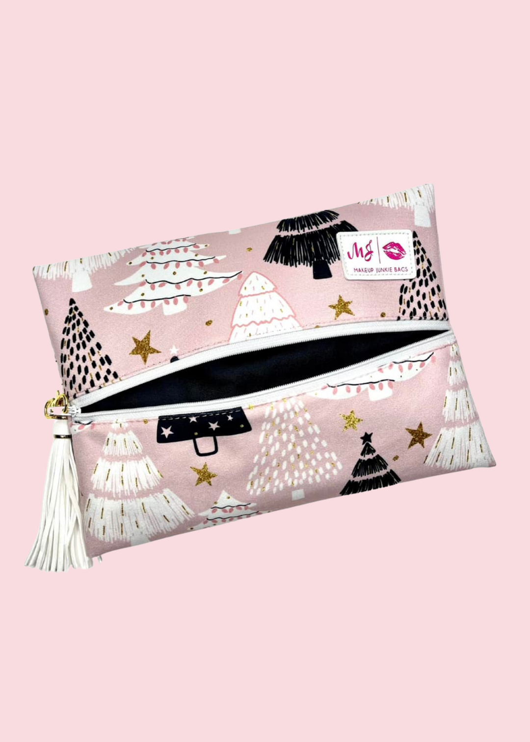 Makeup Junkie Bags - Pink Christmas Flat Lay [Ready to Ship]