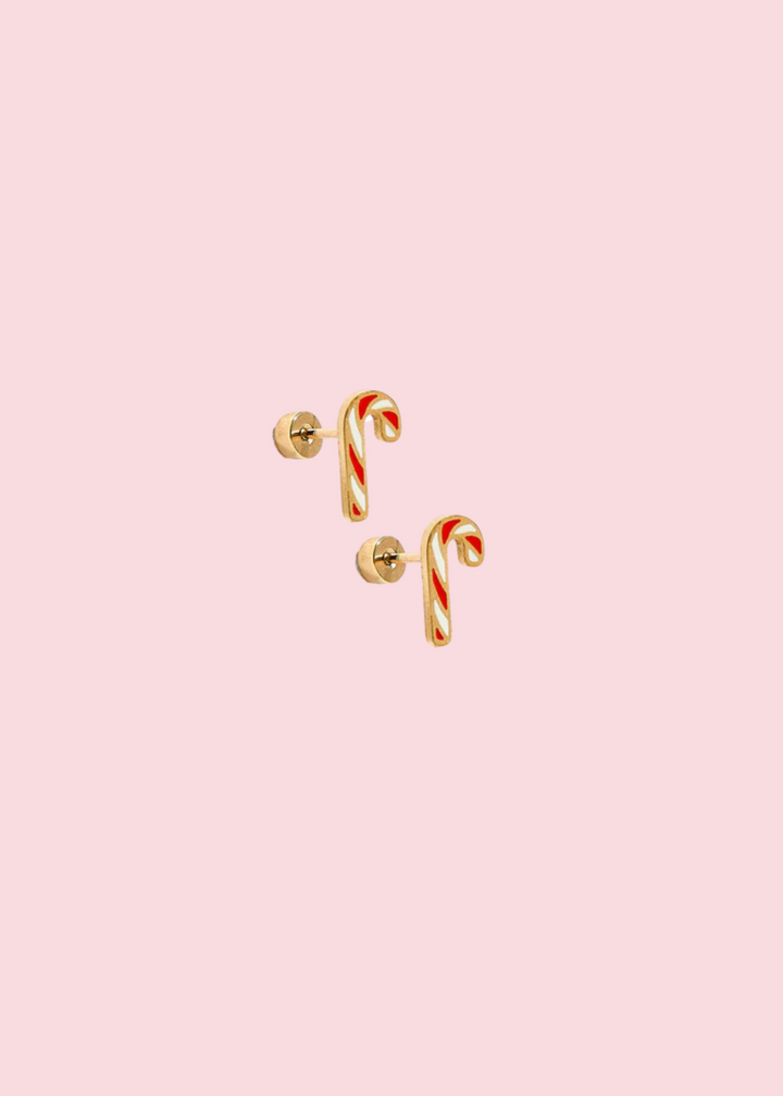 Linny Co. - Candy Cane Screwback Studs