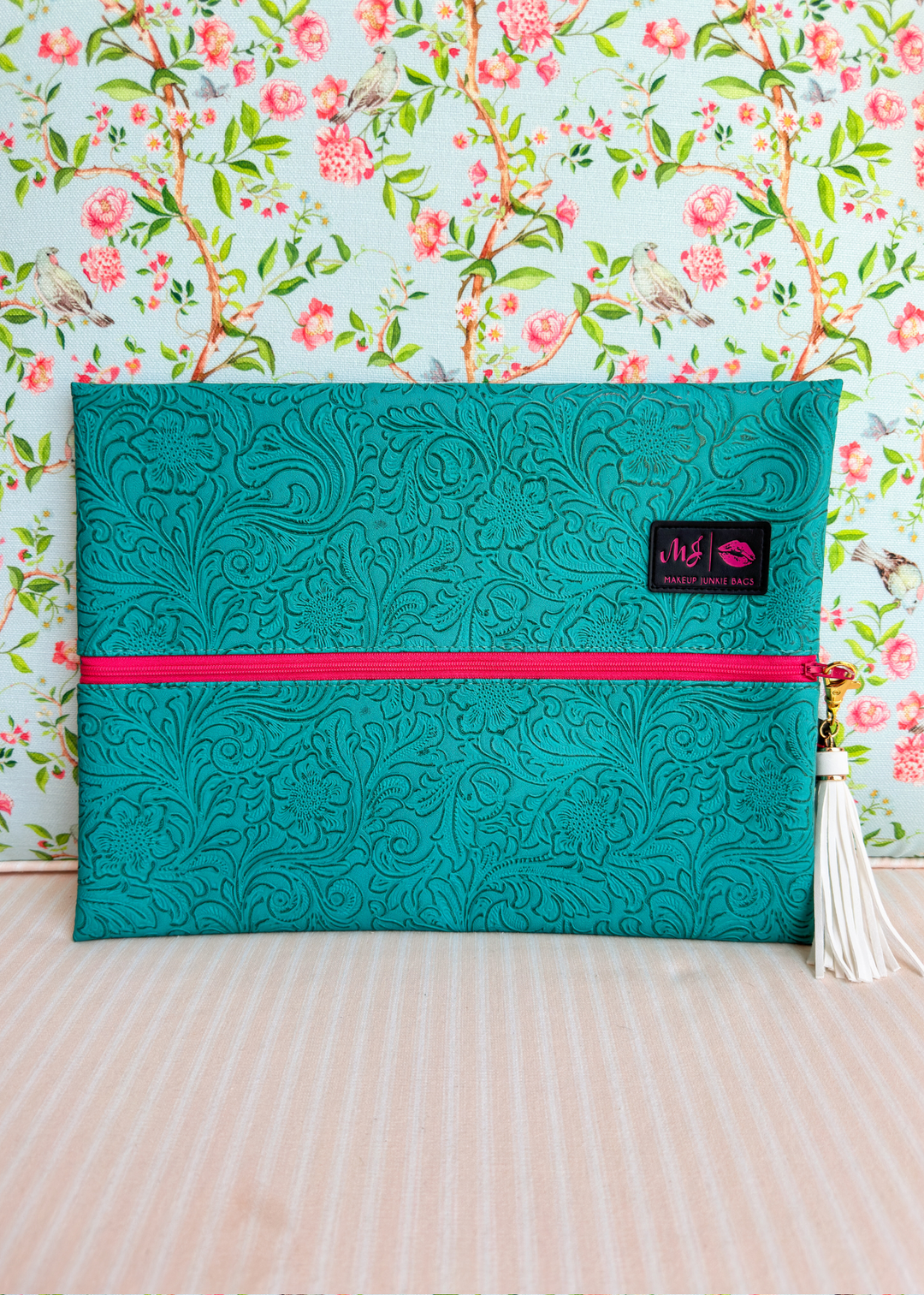 Makeup Junkie Bags - Turquoise Dream Flat Lay [Ready to Ship]