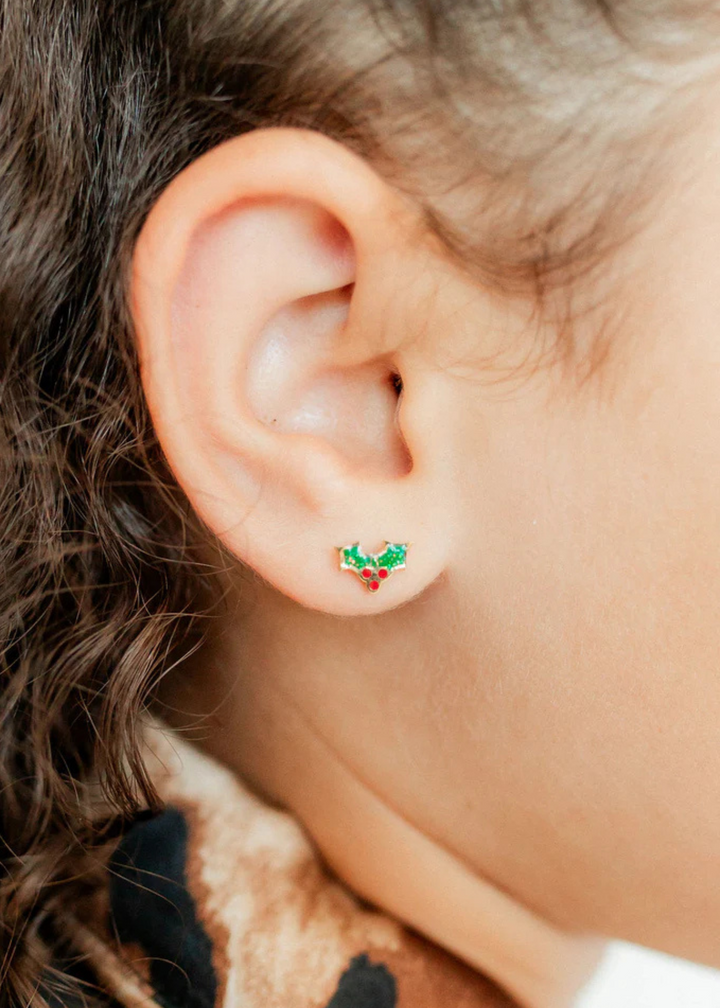 Linny Co. - Holly Berry Screwback Studs