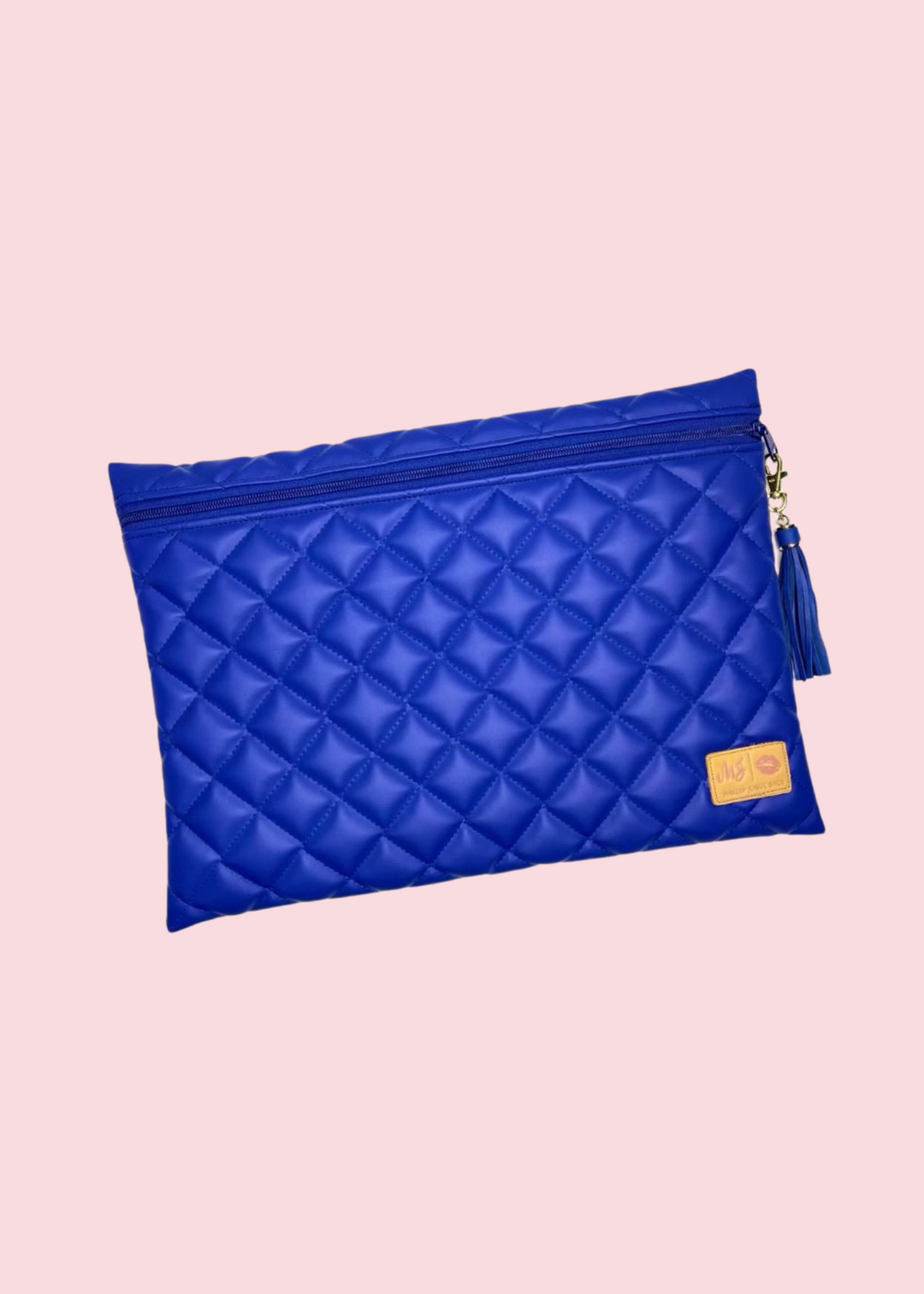 Makeup Junkie Bags - Luxe Cobalt Quilted Laptop Case [Pre-Order]