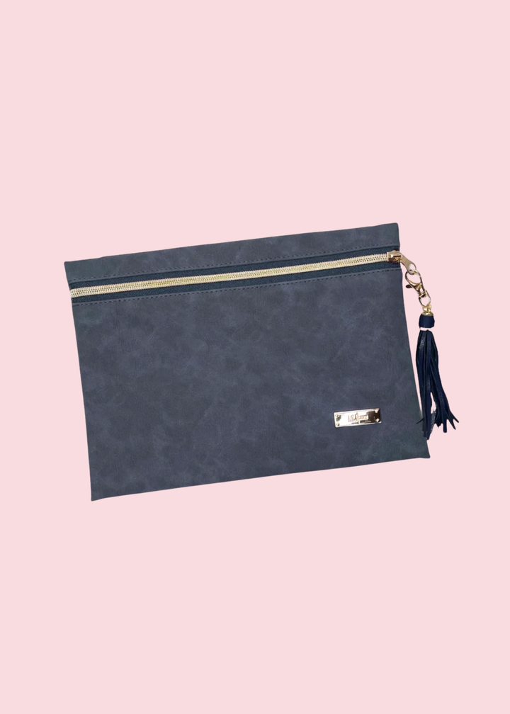 Makeup Junkie Bags - Suede Soul Sapphire Luxe Top Zip [Pre-Order]