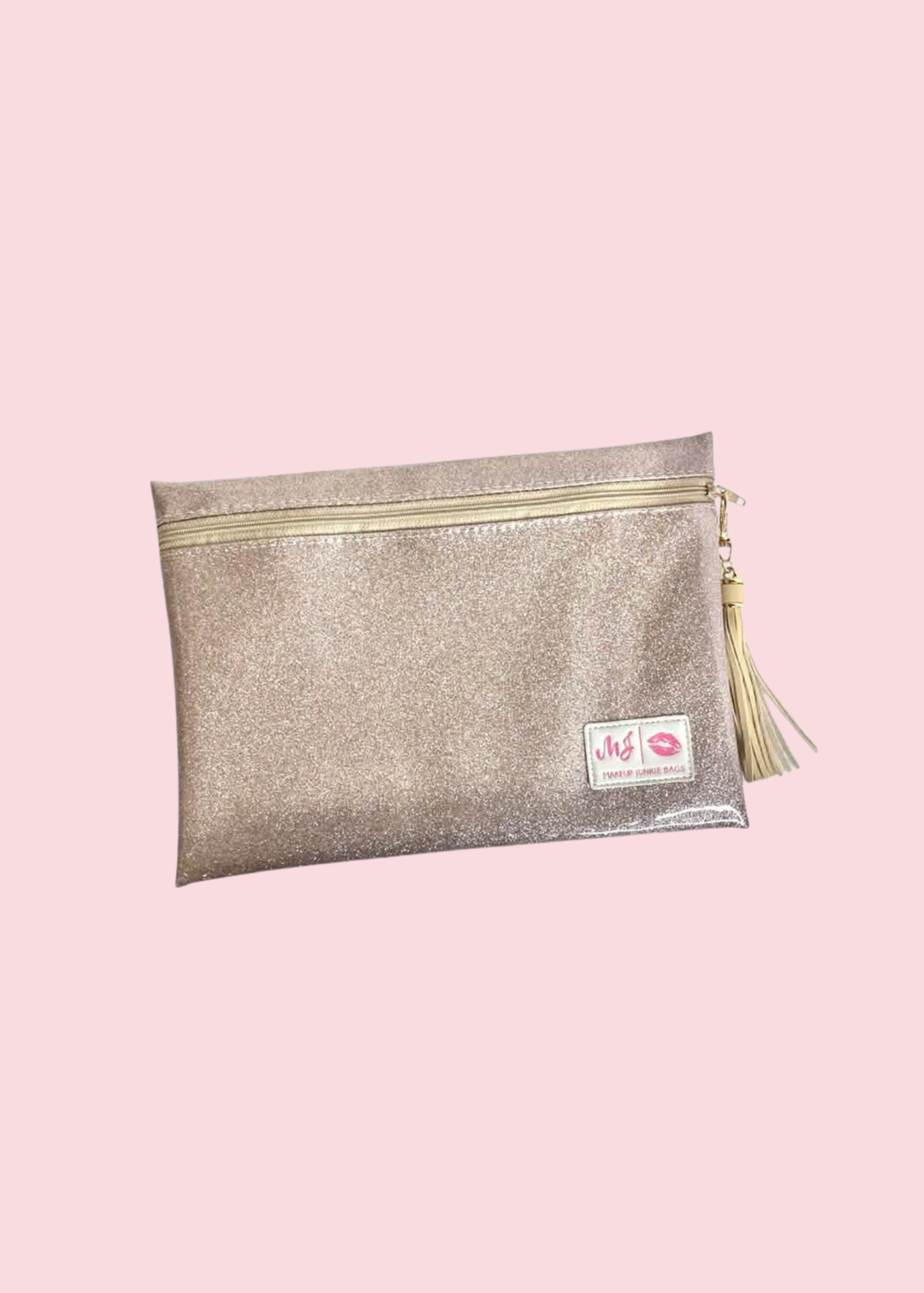Makeup Junkie Bags - Champagne Stardust Glitter Travel Bags [Pre-Order]